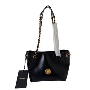 sale ends 5/14Versace Medusa Black and Gold Shoulder Bag